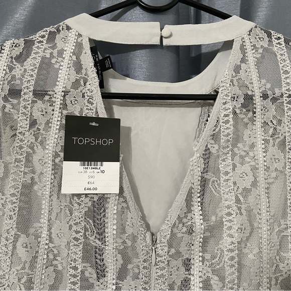 Topshop bluish gray chiffon dress - Picture 6 of 12